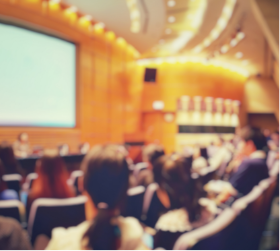 School auditorium with students seated